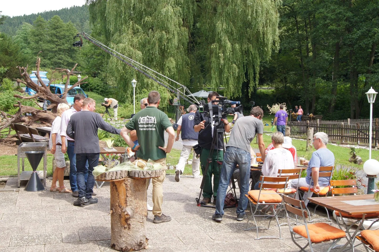 Filmaufnahmen des Hessischen Rundfunks auf Hof Guttels in Rotenburg an der Fulda